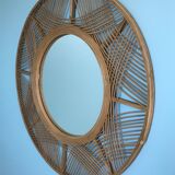 Rattan round mirror 70cm