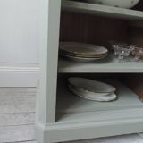 Bookcase, vintage dresser re-enchanted in verdigris waxed finish.