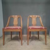 Pair of light wood gondola chairs