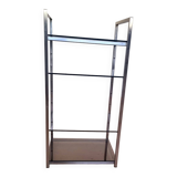 Artelano design shelving unit in steel and smoked glass, the smoked glass shelves are adjustable