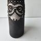 Raku ceramic roll vase signed Potty