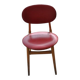 Chaise de bureau vintage rouge en skaï et bois, style 1960s Europe centrale