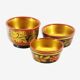 3 coupelles en bois russe khokhloma vintage