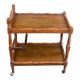 Solid wood service trolley on wheels