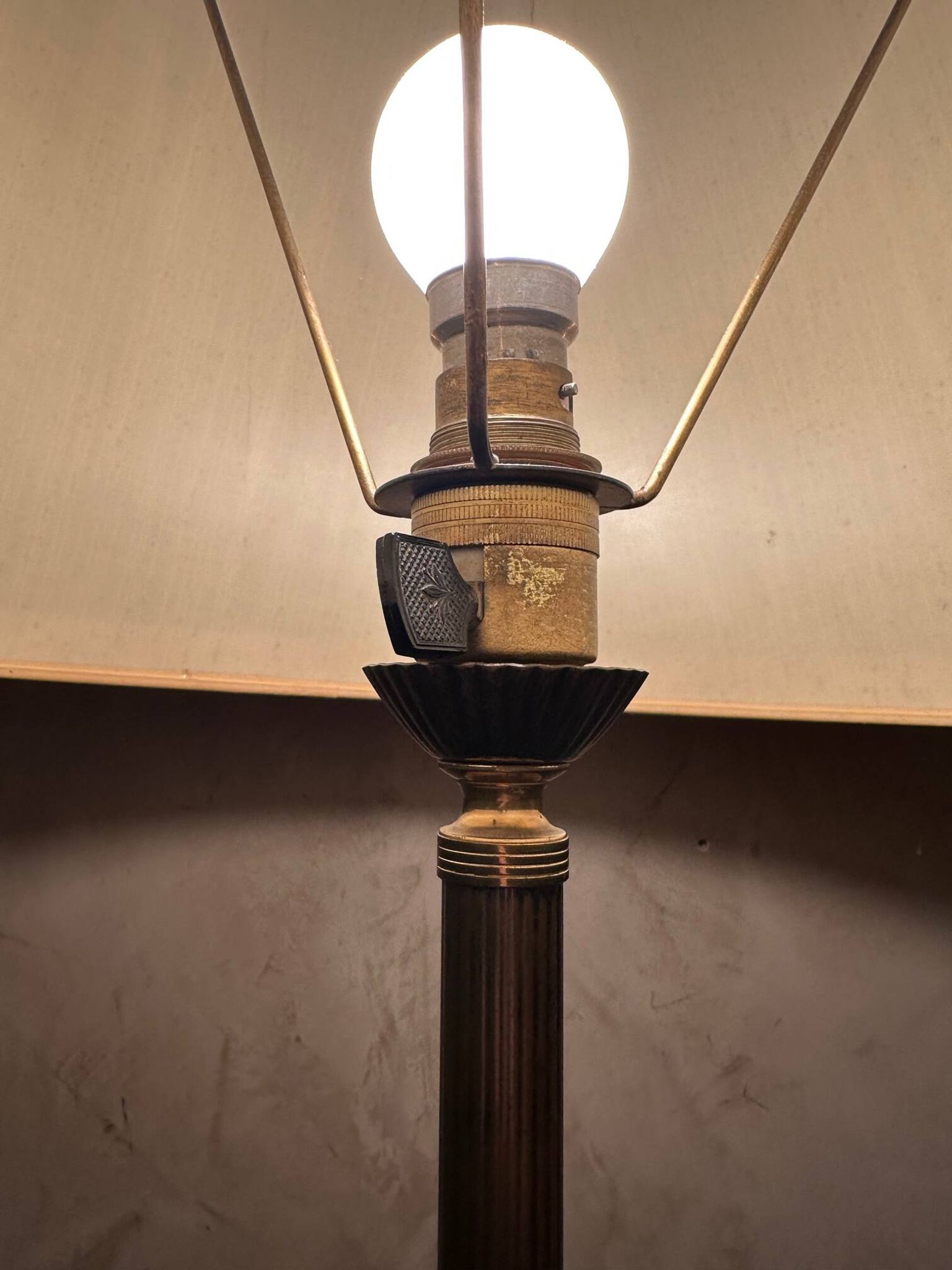 Brass and metal floor lamp
