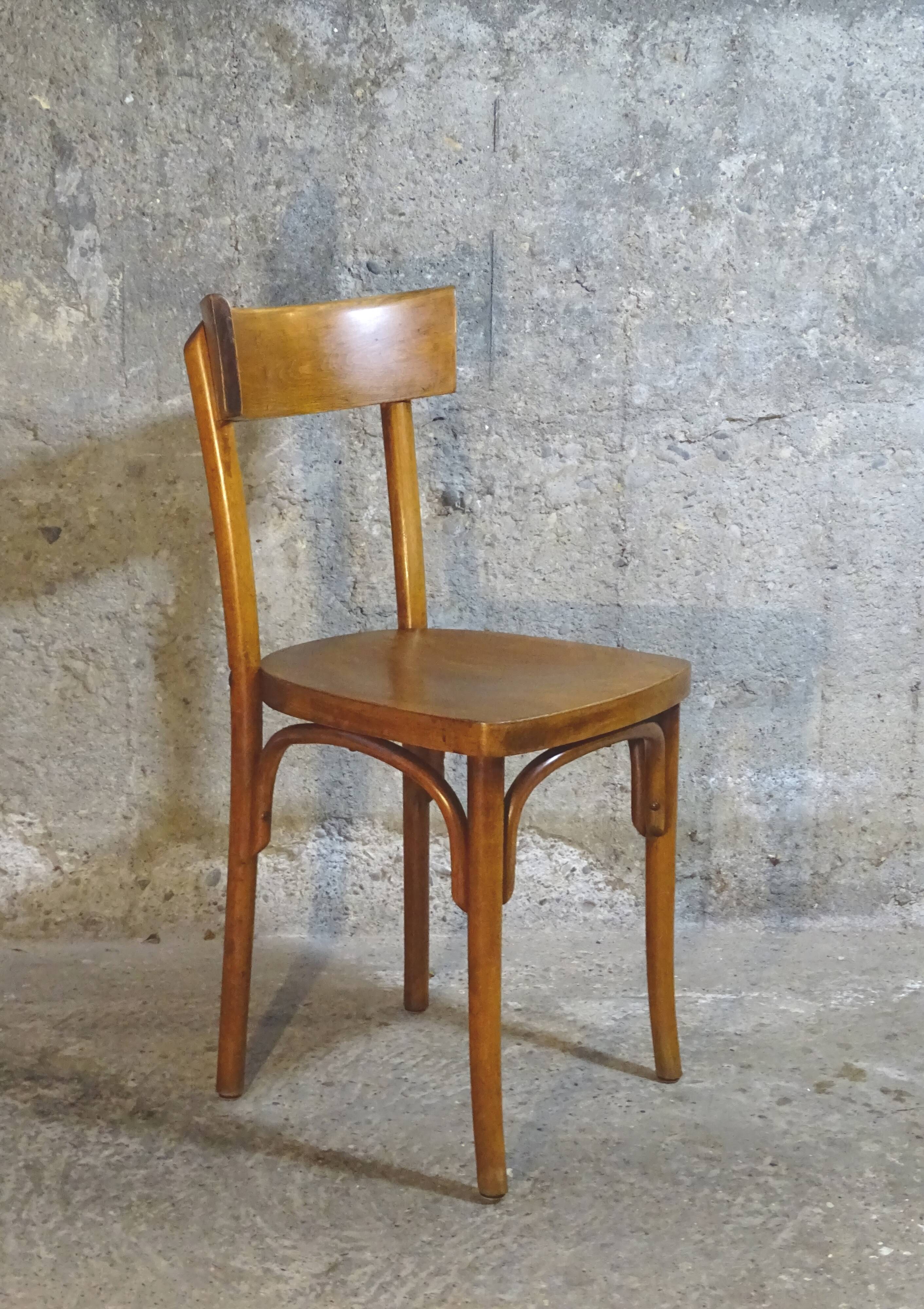Série de 6 chaises Thonet 1960 bistrot