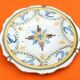 Plate (small format) polychrome earthenware XVIIIth Nevers. Wing godronnée...