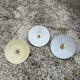 Lot of 3 vintage enamelled sheet metal lampshade pendants, industrial retro farmhouse