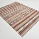6x8 Ethnic Striped Green & Orange Kilim Rug, 176x230Cm