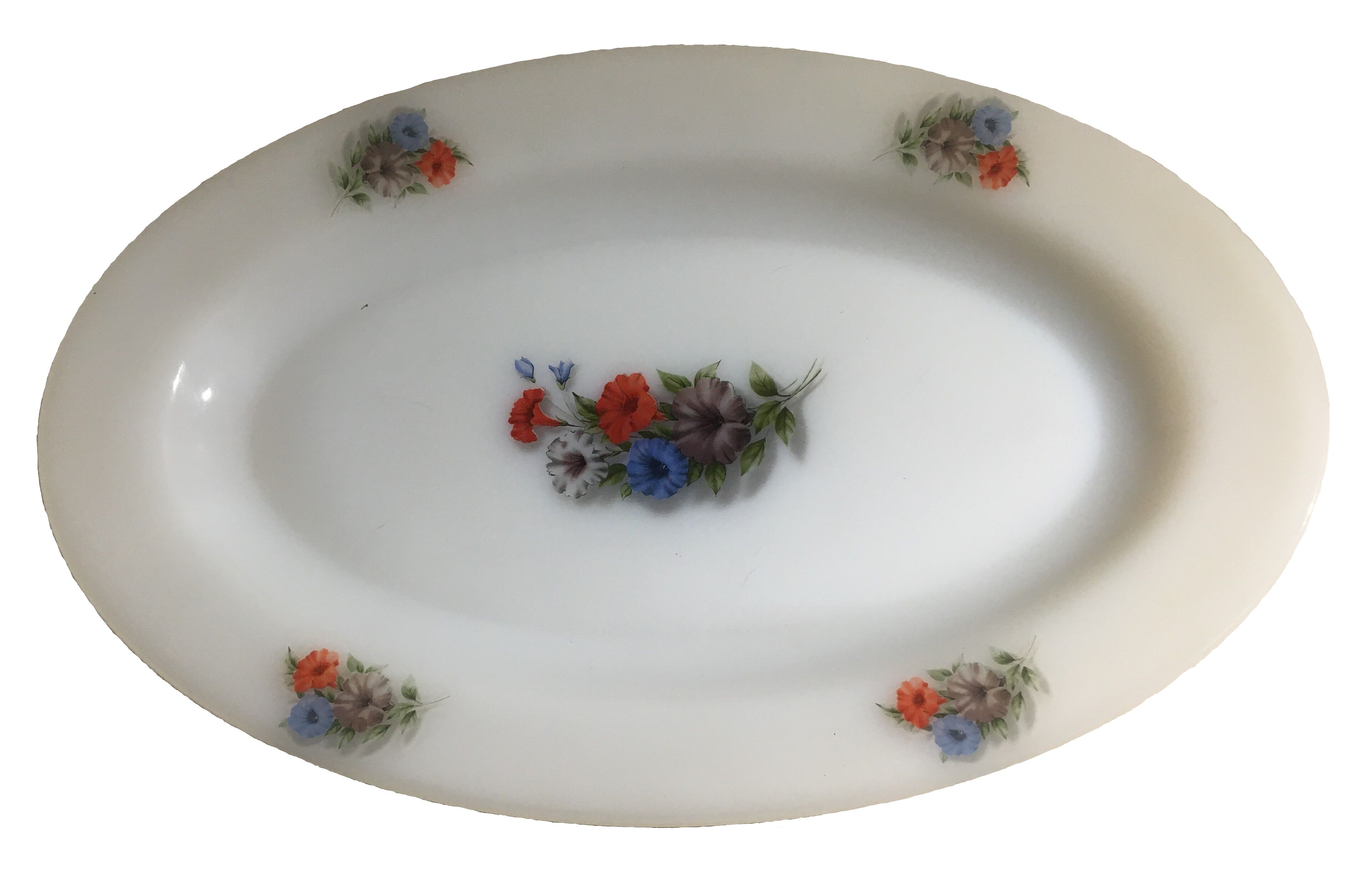 Oval dish Arcopal pattern Petunia 23x36cm