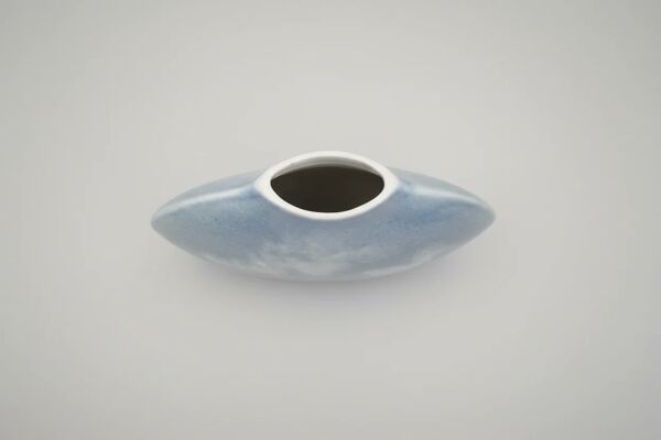 Vase en porcelaine Virebent – paysage minimaliste, France, années 1970
