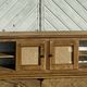Vintage oak sideboard TV unit with raw finish and caning.