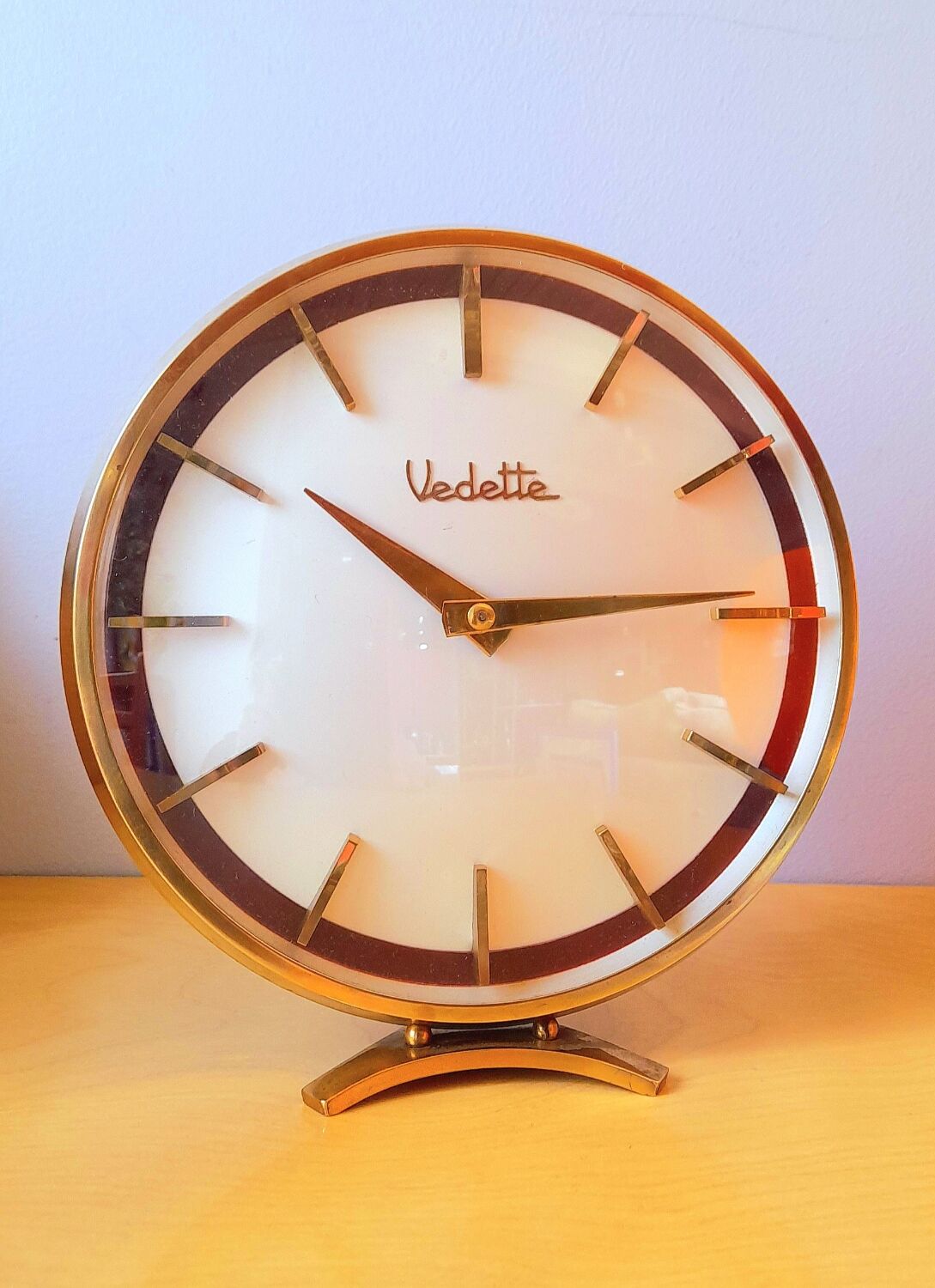 Vedette brass mechanical clock