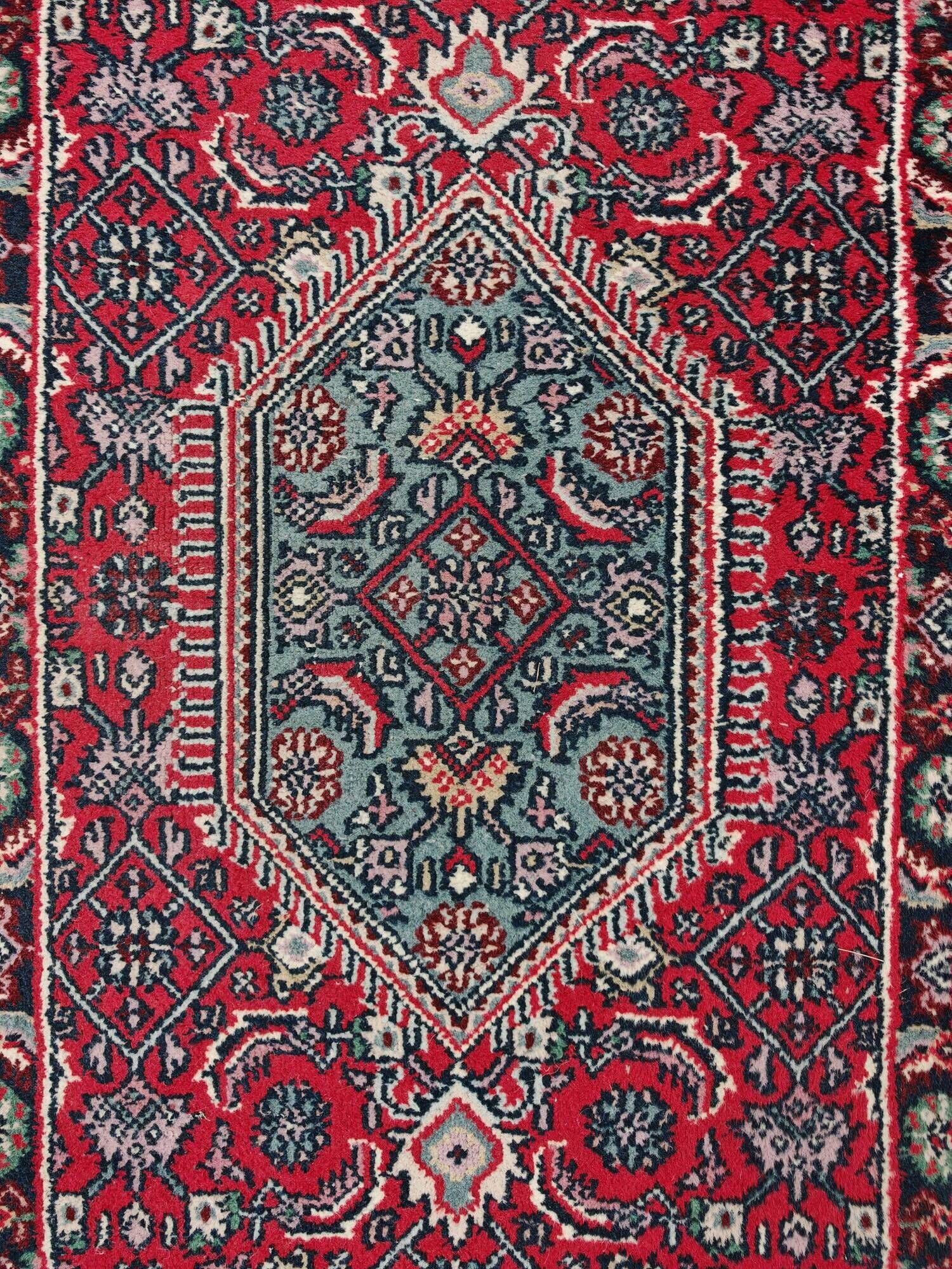 Tapis coureur Bidjar vintage noué main années 1950