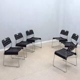 Omstack vintage metal chairs BIEFFEPLAST 1970s
