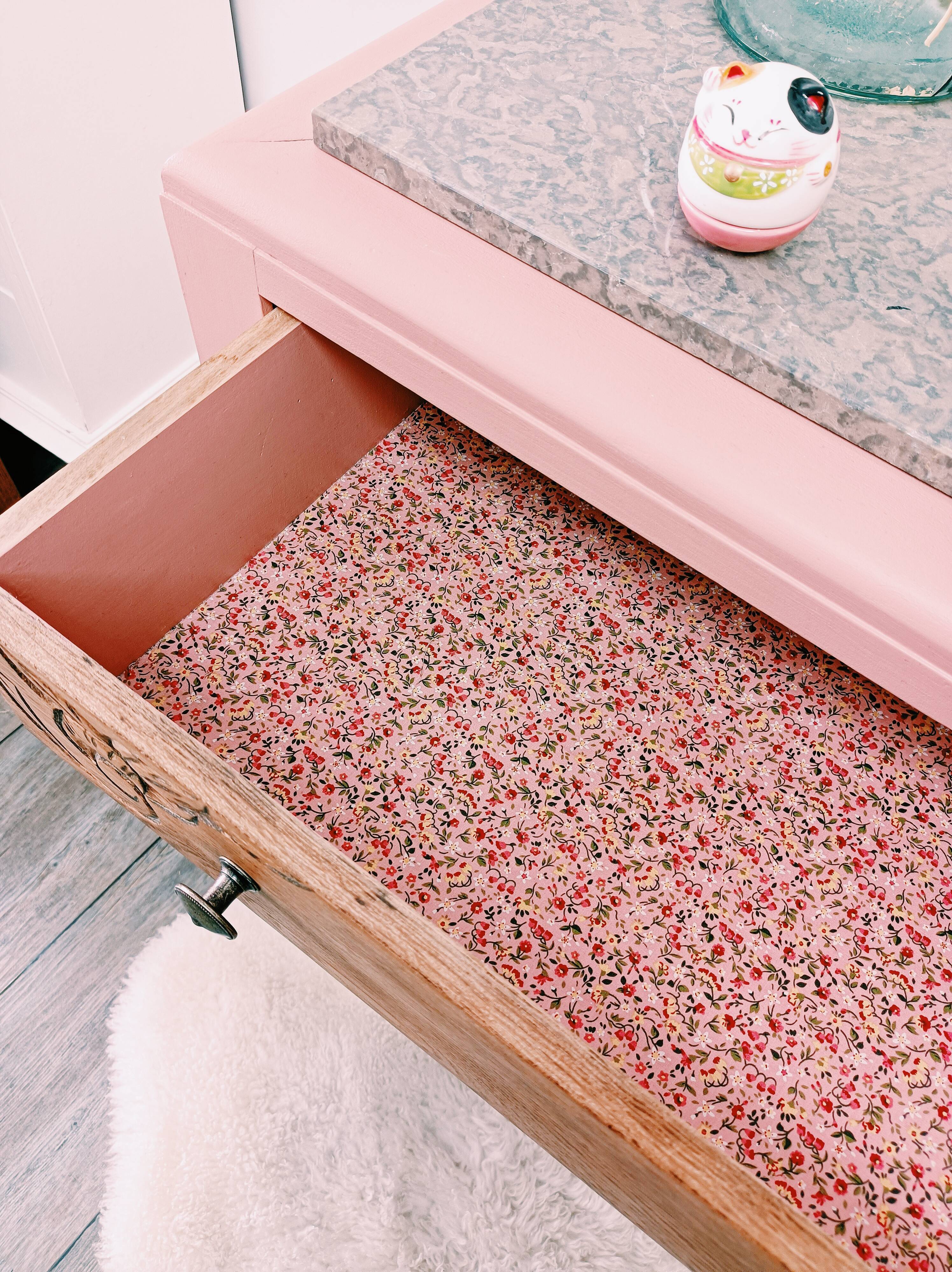 Pink Art Deco chest of drawers