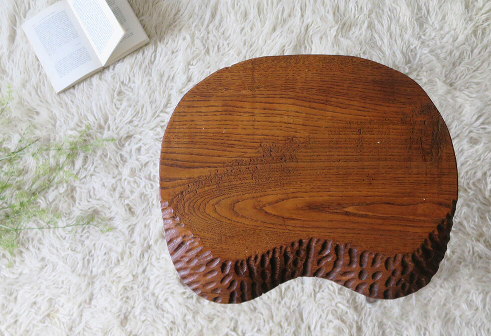 Massive wooden milking stool