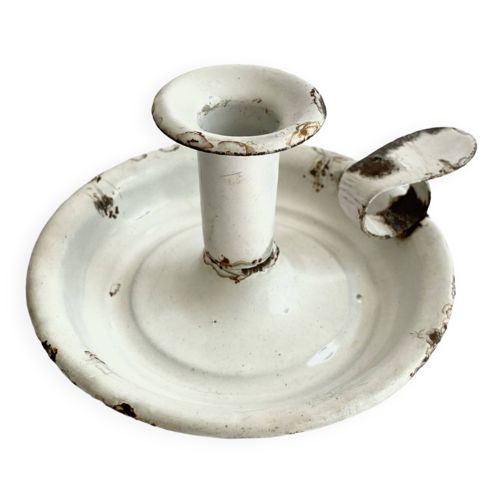 Cellar rat enamelled metal candle holder