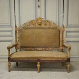 Canapé ancien en chêne xixe siècle