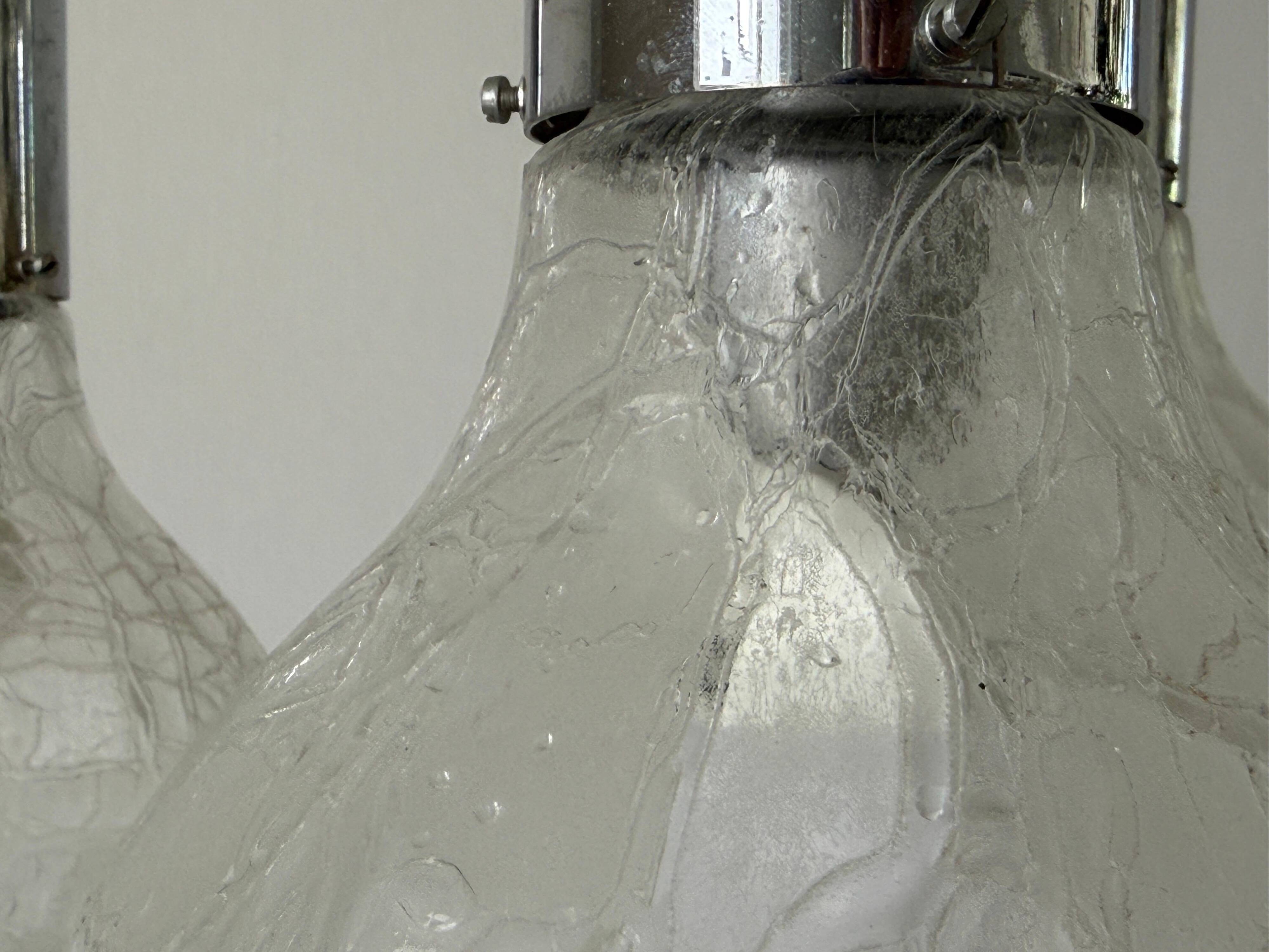 Cascade lamp with 3 glass and chrome shades by WILA, 1960s, Germany