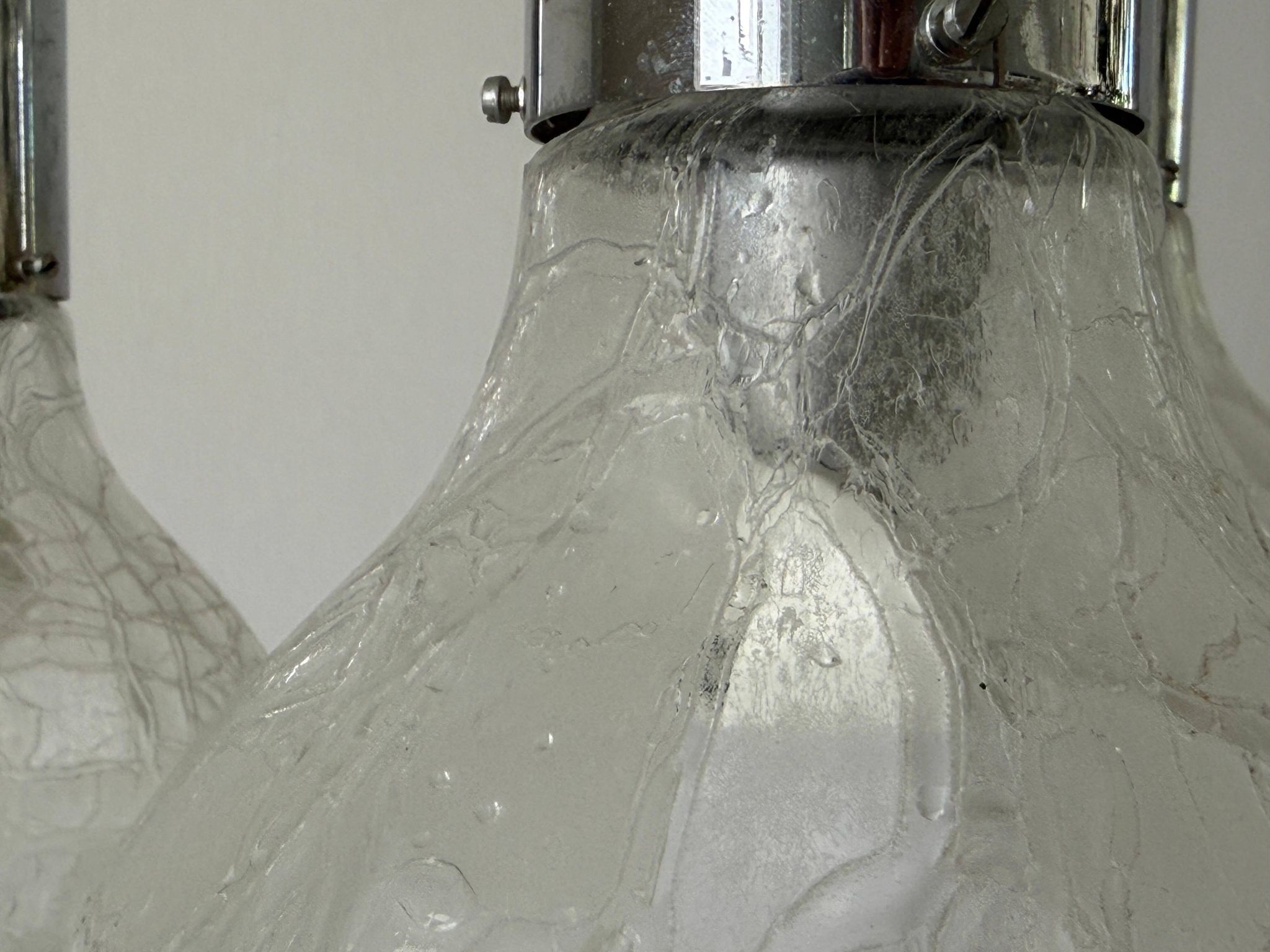 Cascade lamp with 3 glass and chrome shades by WILA, 1960s, Germany