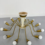 Antique 12-light Sputnik spider pendant lamp from the 60s