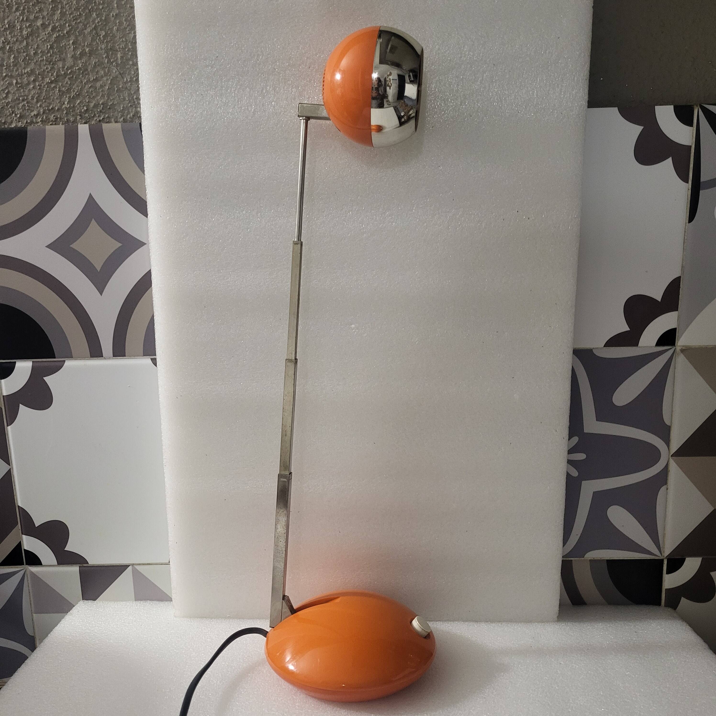 Orange eye ball lamp, space age, Eichoff, Germany, 1960-70