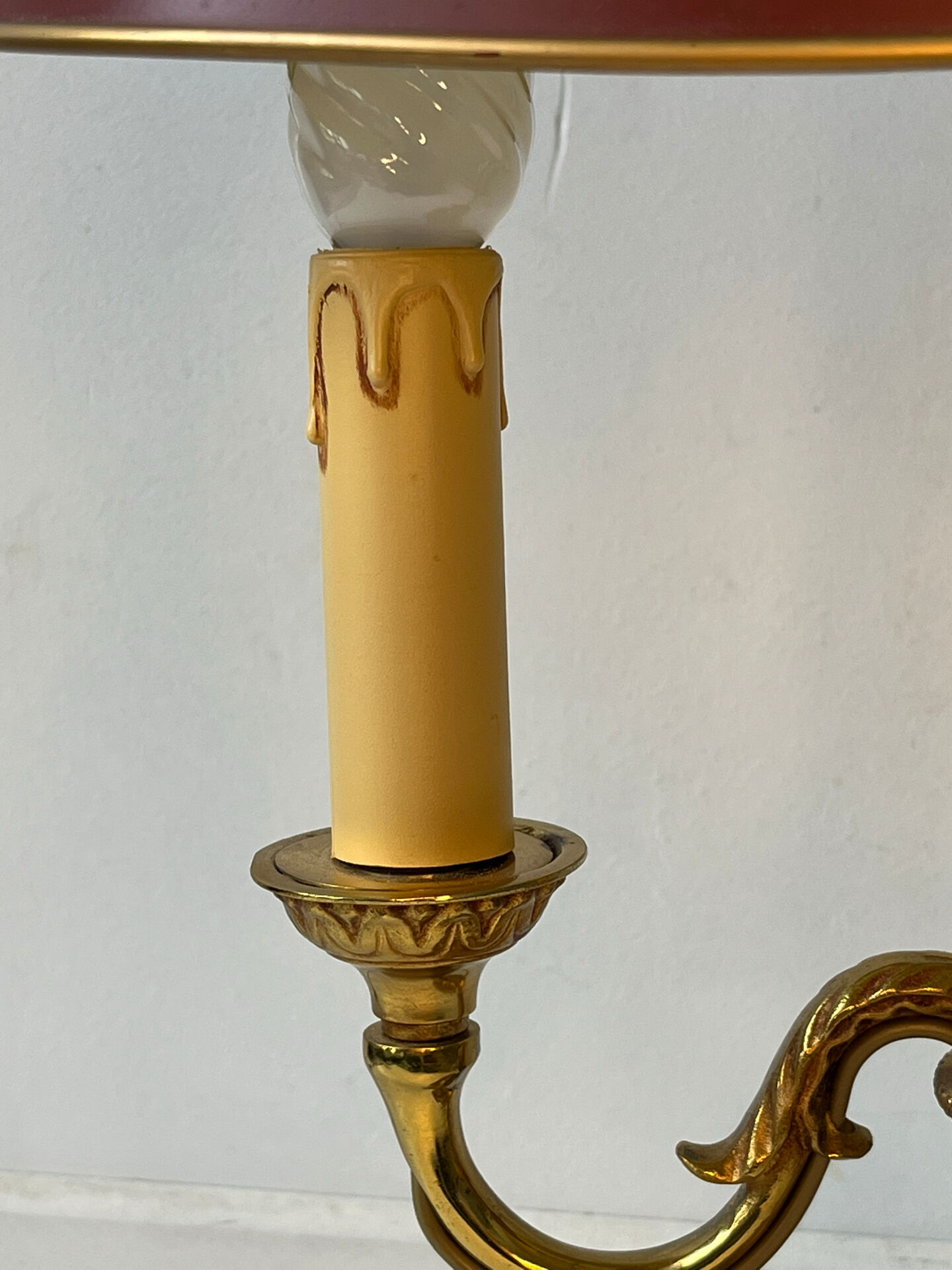Bouillotte lamp Lucien Gau Paris in gilded bronze