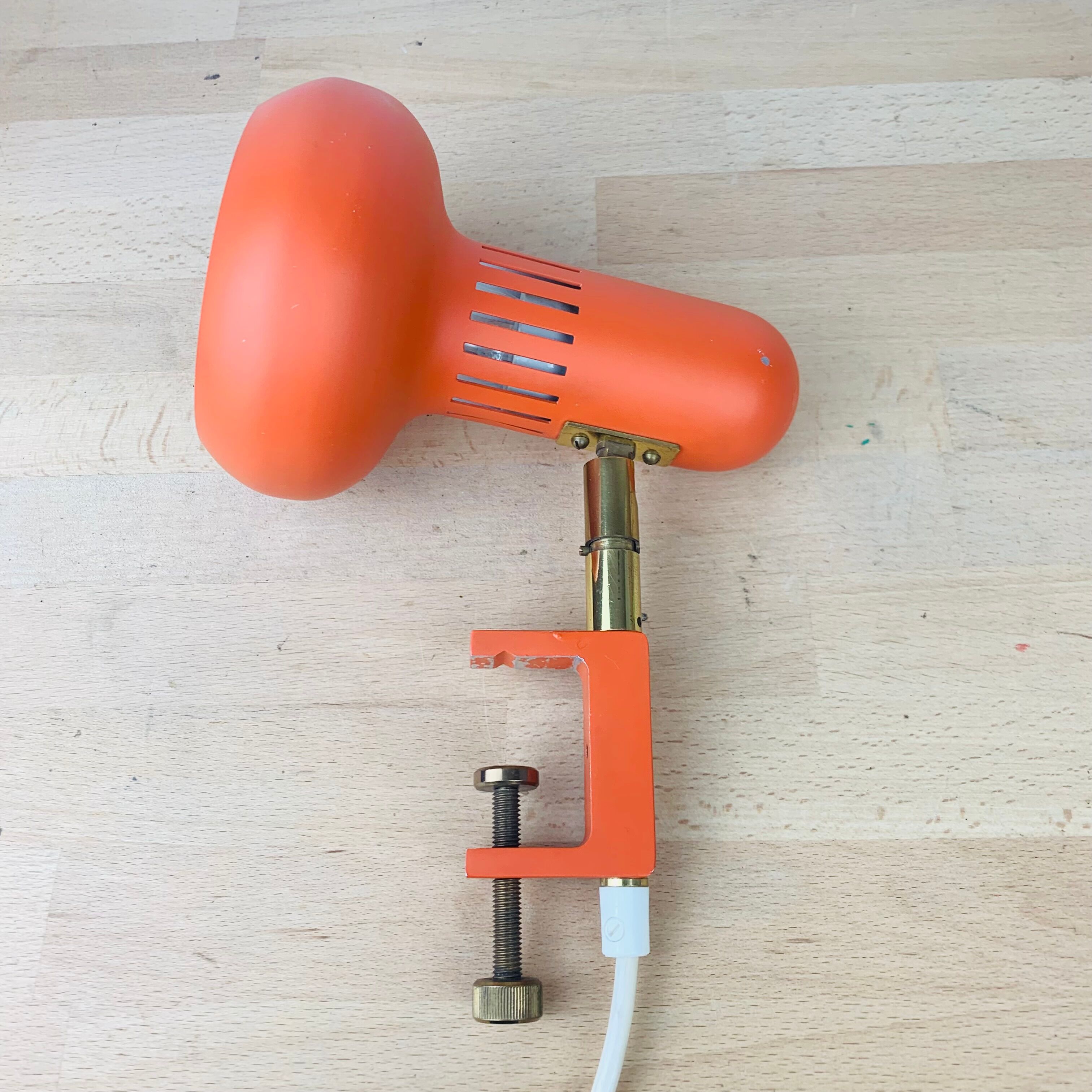 Spot lamp orange clamp 70s space age