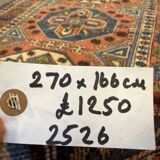 Turkish Kazak rug 270x166 cm vintage carpet, tribal handwoven large 2526