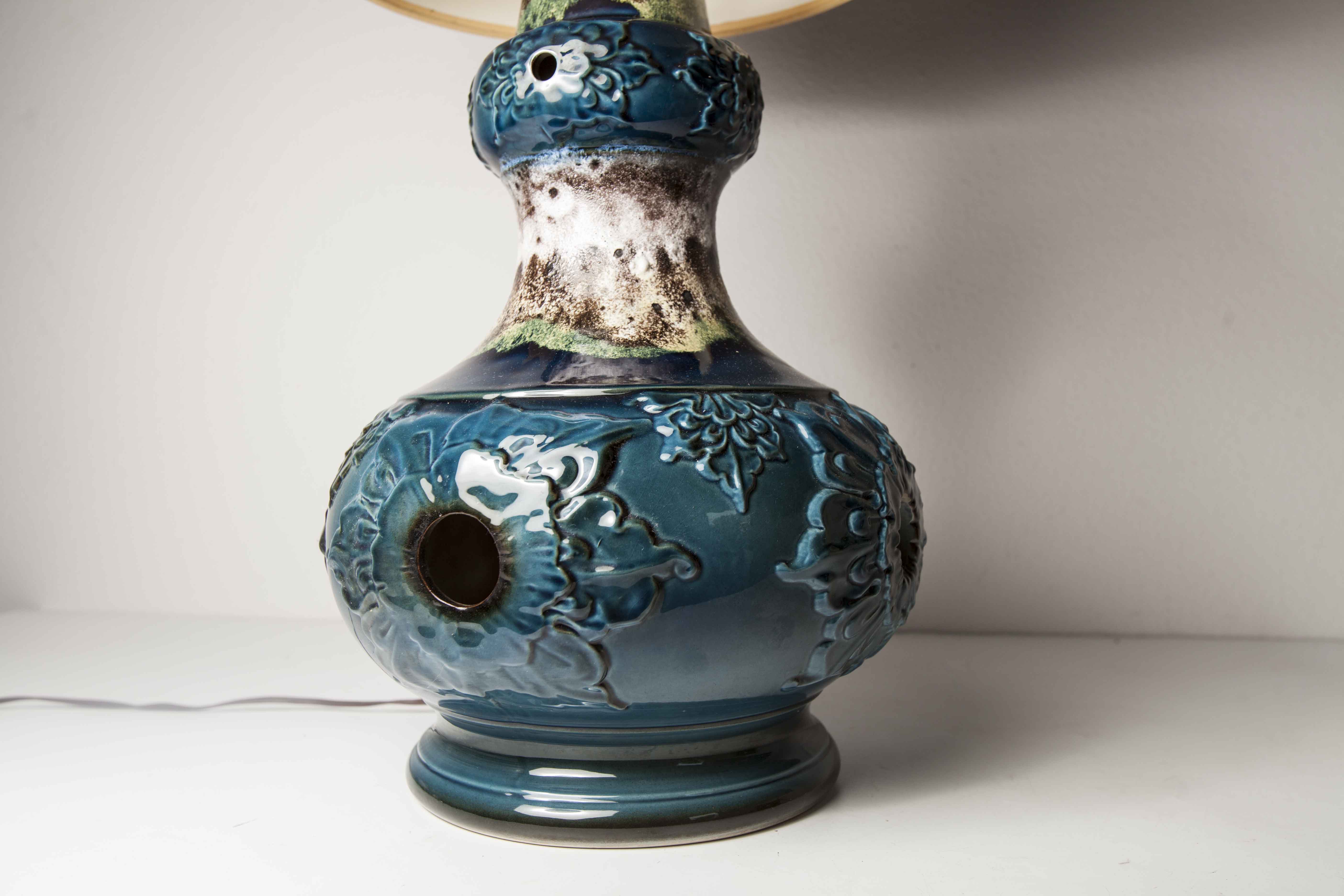 70's beige blue floor lamp