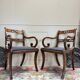Pair of Armchairs and Pair of Chairs in Mahogany, 20th Century