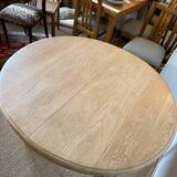 Table à manger extensible ovale Art Déco en bois