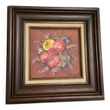 Bouquet of flowers oil on canvas painting Rabaey