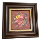 Tableau bouquet de fleurs huile sur toile Rabaey
