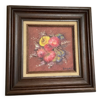 Bouquet of flowers oil on canvas painting Rabaey
