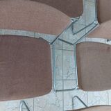 Set of 6 vintage low chairs in chrome metal