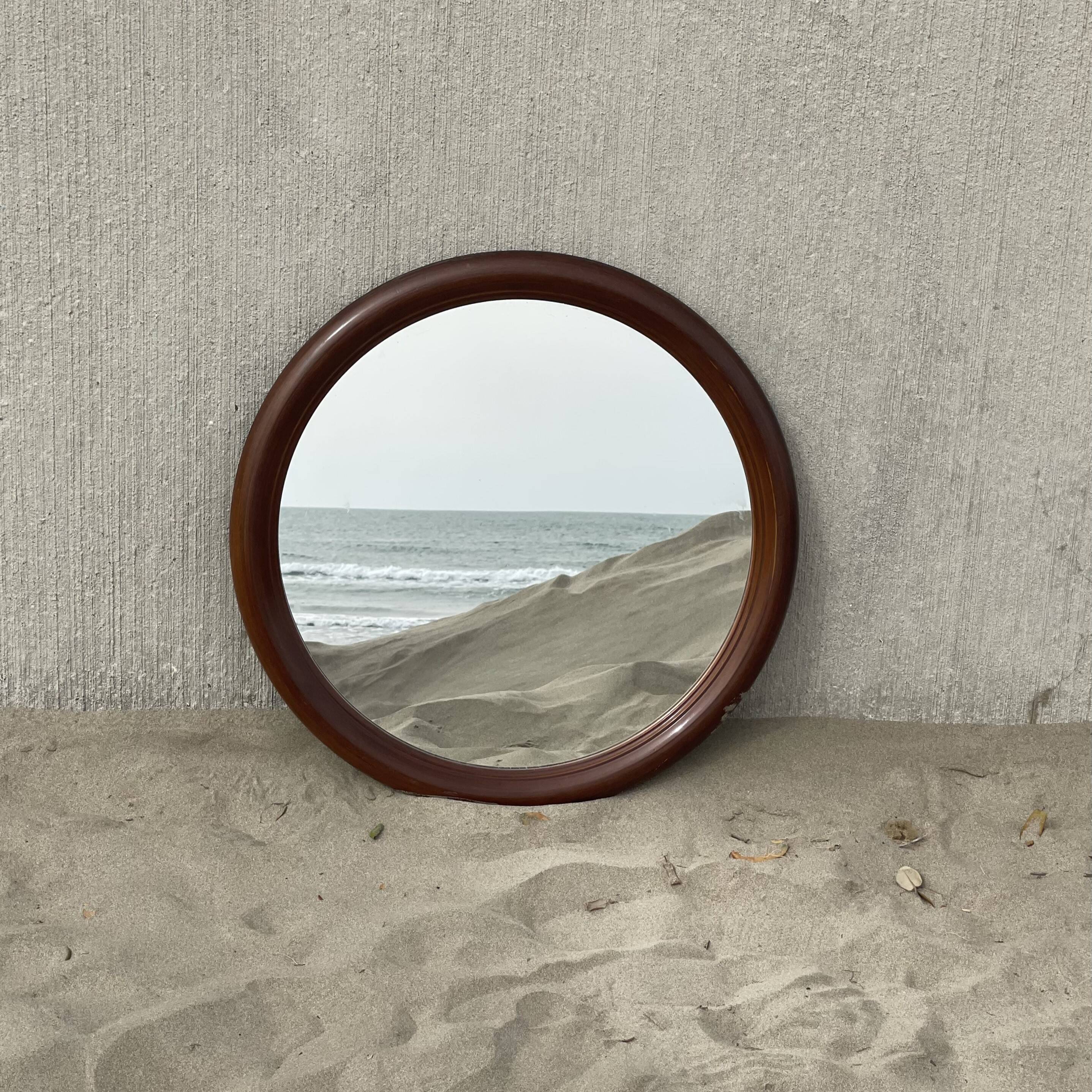 Large wooden wall mirror