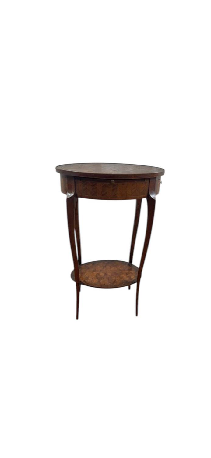Louis XV style marquetry pedestal table-509012