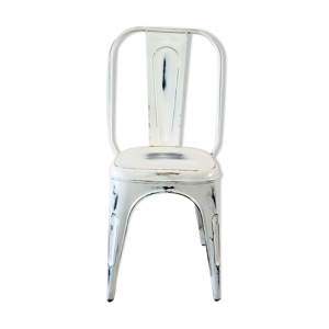 Chaise industrielle vintage blanc