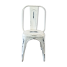 Chaise industrielle vintage blanc patiné
