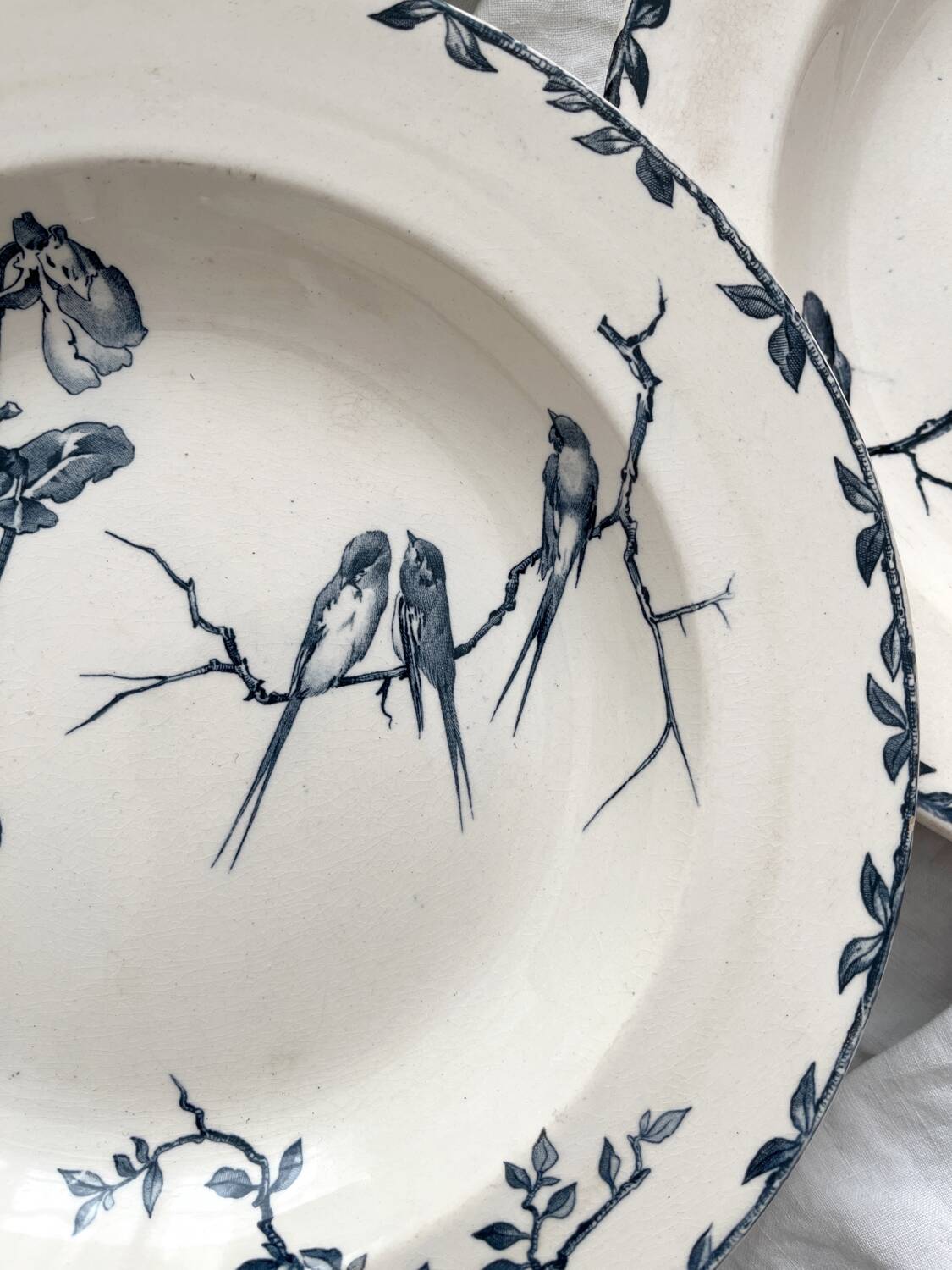 6 “Oxford” ironstone soup plates from Choisy le Roi