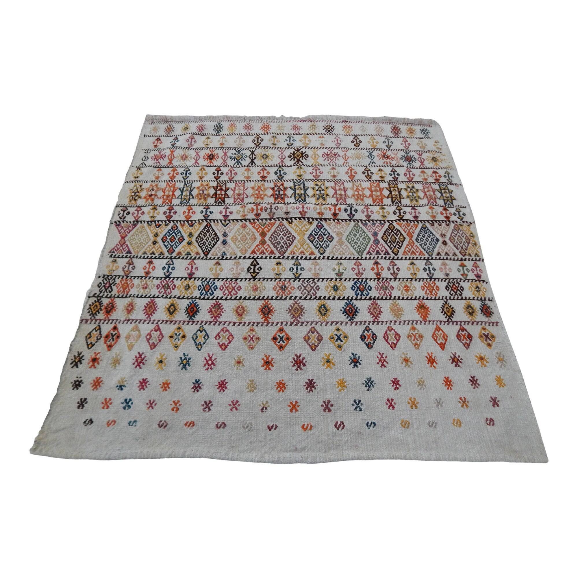 Vintage Turkish kilim, handwoven, 93x100 cm.
