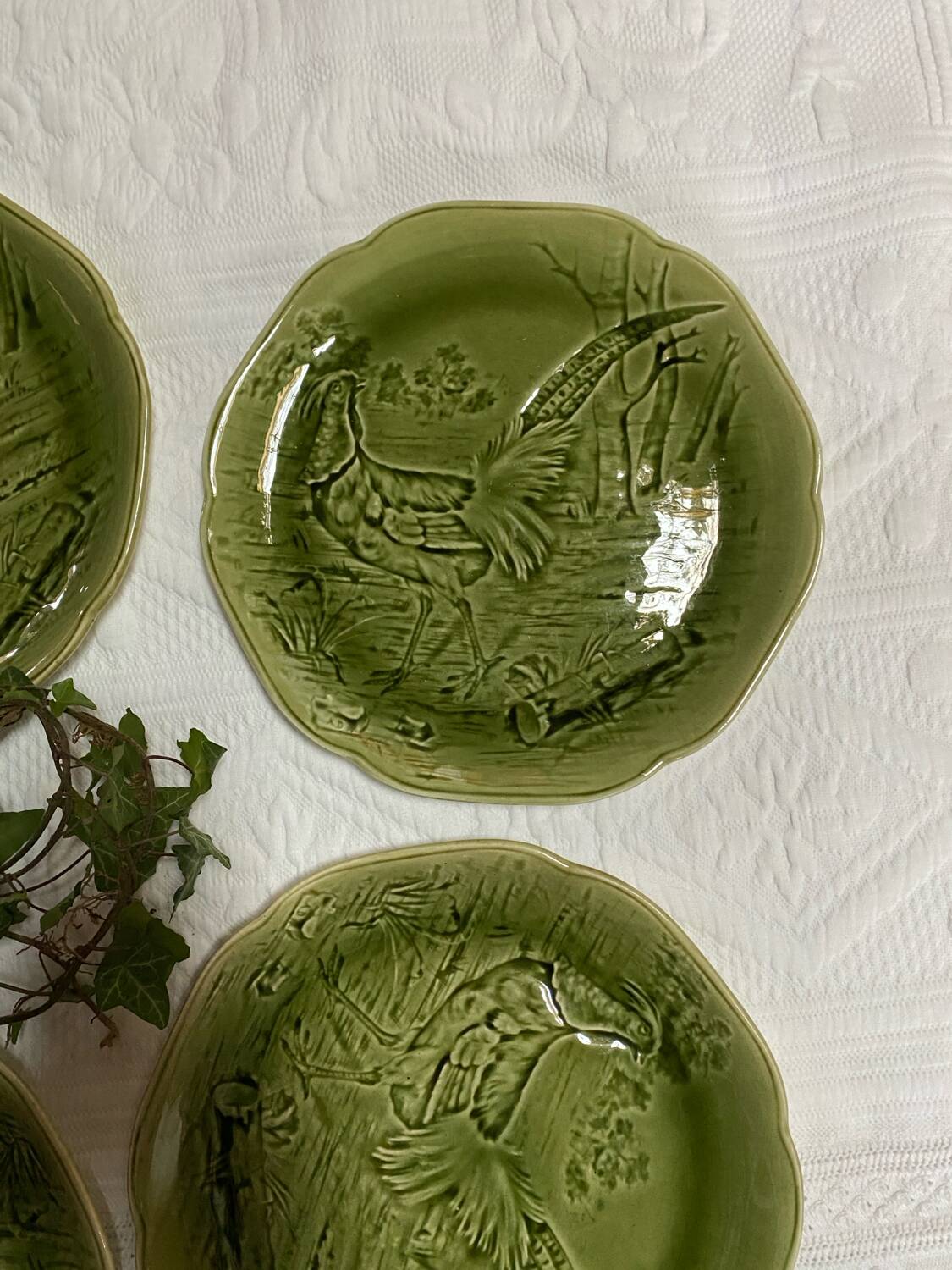 Set of 5 Choisy le Roi 19th century majoline plates