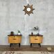 Paire de table de chevets vintage bicolores – pieds compas