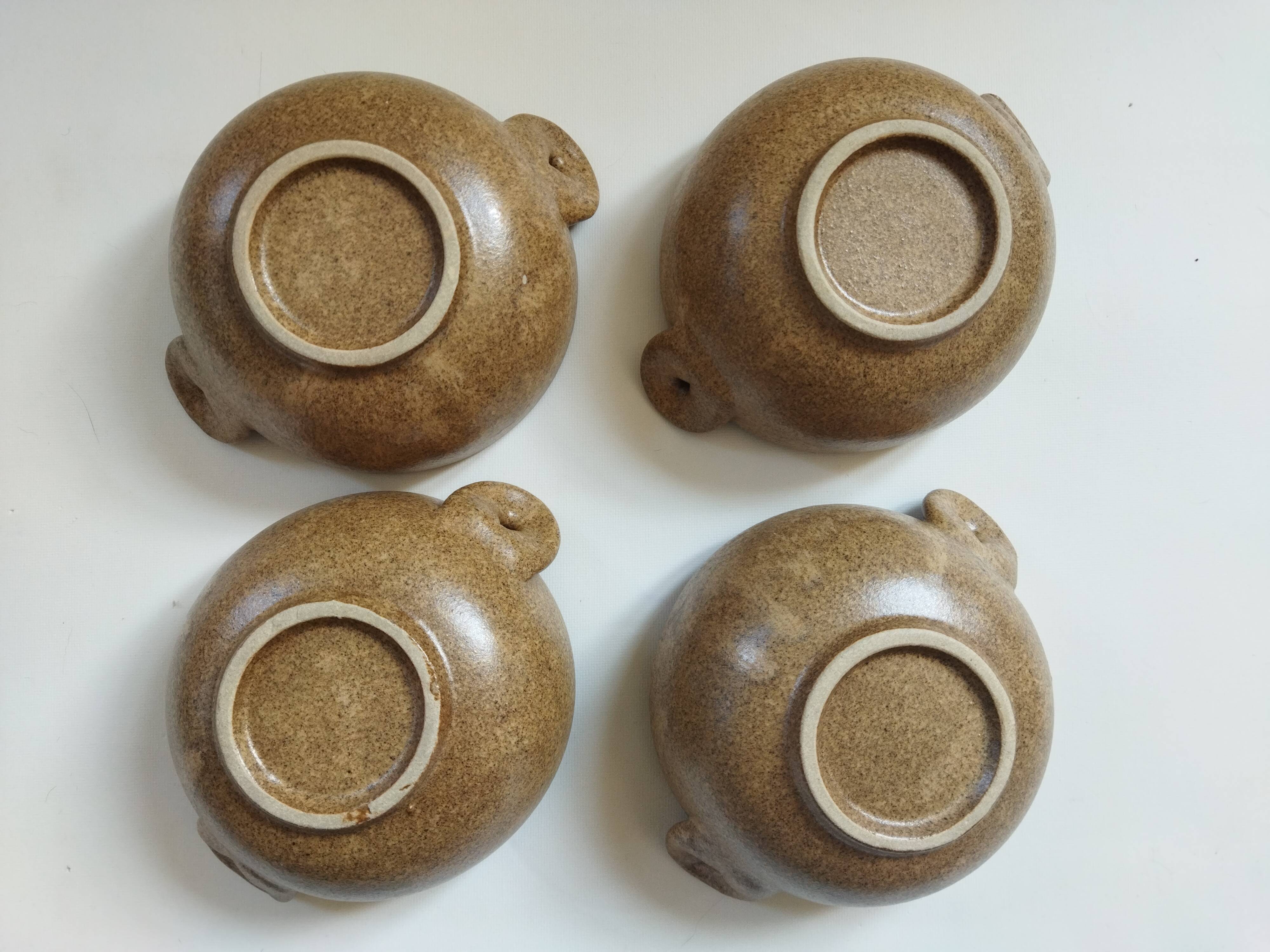 4 stoneware ear bowls