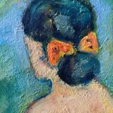 Large painting hst "baigneuses" marcelle guetta-fattal (1922-2009) fauvism