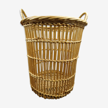 Wicker wastepaper basket