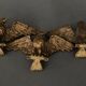 Three bronze eagles Napoleon III 19th century golden patina