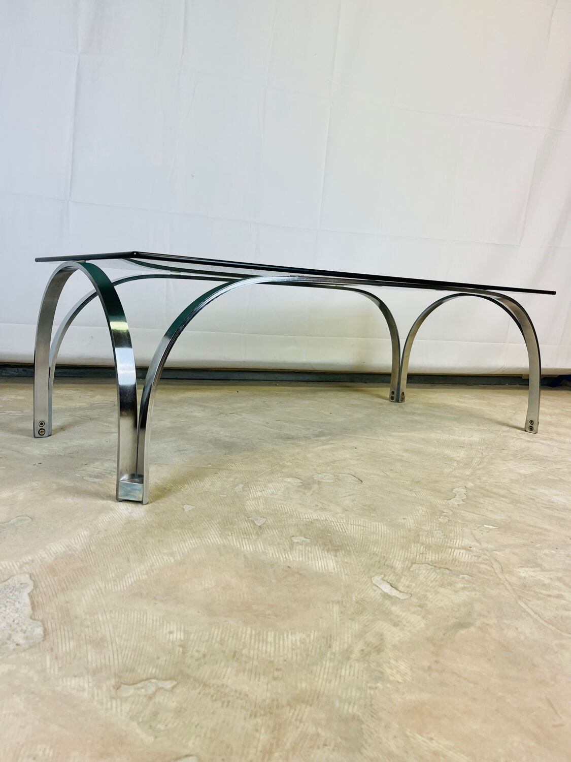 Table basse verre fumé